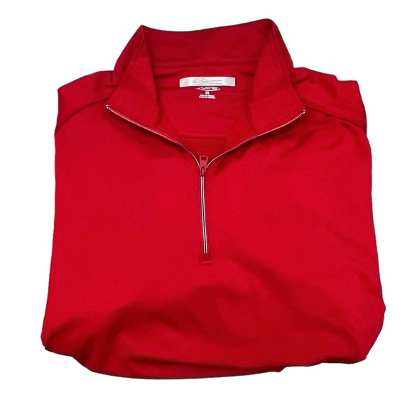 GREG NORMAN RED PLAY DRY PERFORMANCE QUARTER ZIP PULLOVER - Picture 1 of 12
